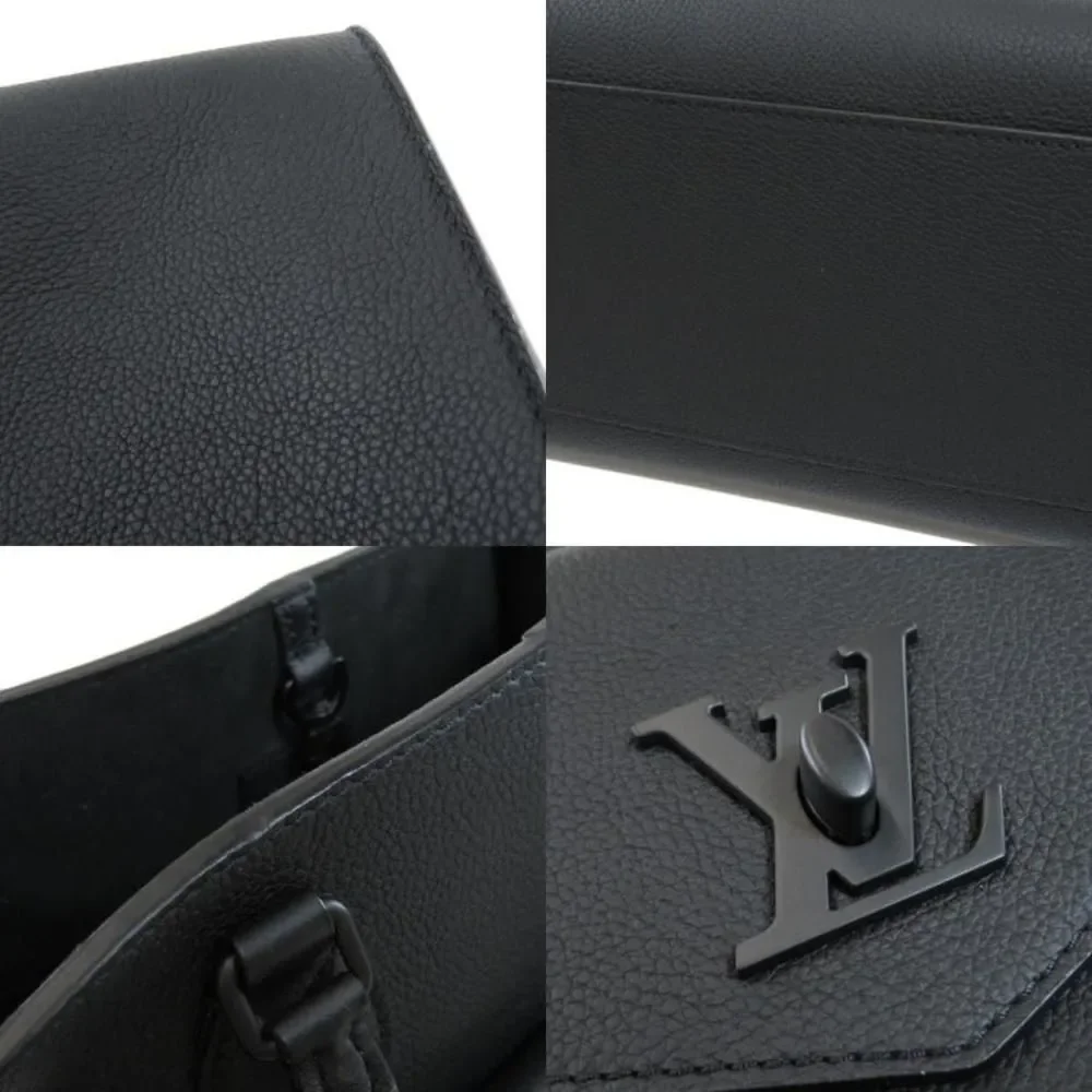 Louis Vuitton LockMe Tote MM Tote Bag Calf Black